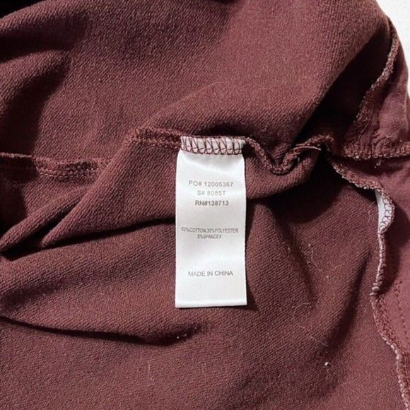 Doe & Rae Women‎ Size M Sweatshirt Red Brown Pullover 3/4 Sleeves Front Pocket - Picture 5 of 9